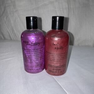 Philosophy Holly Jolly Wishes Bath Body Set Shower Gel & Bubble Bath 8 oz each